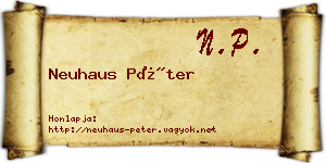 Neuhaus Péter névjegykártya